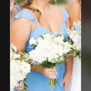 Azazie Everette Steel Blue Bridesmaid Dress